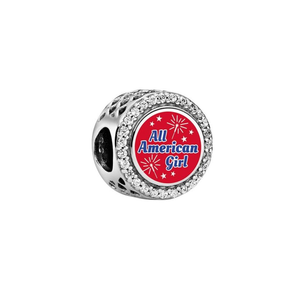 Pandora Silver Cz All American Girl Charm